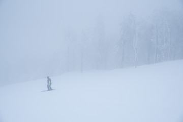 Snowboarder, minimalism photo