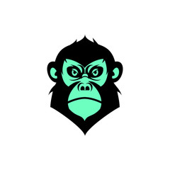 monkey and gorilla logo vector illustrations object