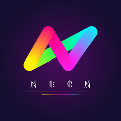 Neon logo with colorful gradient