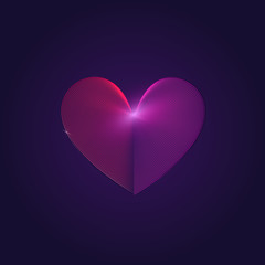 Abstract purple heart shape. Love concept