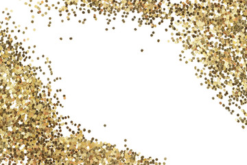 Gold glitter texture isolated. Abstract background.