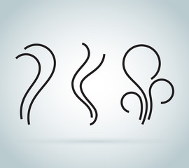 Smoke puff vector icon set illustration isolated on white background