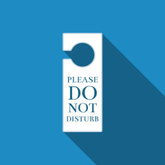 Please do not disturb icon isolated with long shadow. Hotel Door Hanger Tags. Flat design. Vector Illustration