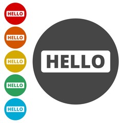 Hello sign. Vector stock. 