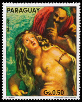 Stamp printed in Paraguay shows painting by Rubens