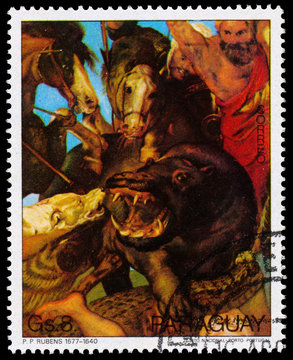 Stamp printed in Paraguay shows painting by Rubens