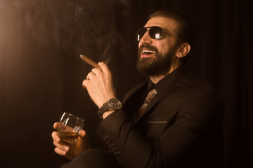 laughing elegant man