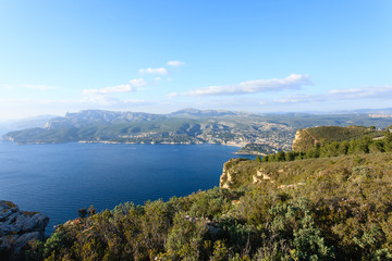 Cassis view from Cape Canaille top, France