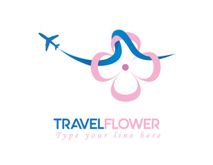 Travel flower logo