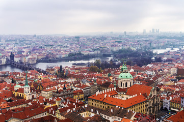 Obraz premium Prague Skyline, panoramic view from St Vitus cathedral in Prague, Czech Republic