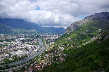 vue sur Grenoble depuis la bastille