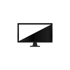 LCD monitor black and white vector