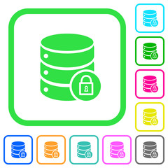 Database lock vivid colored flat icons