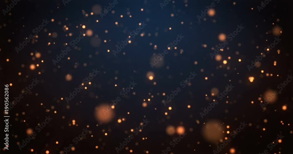 Sticker loop moving orange particles background