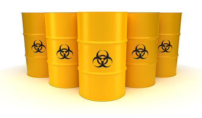 Yellow Biohazard Waste Barrels