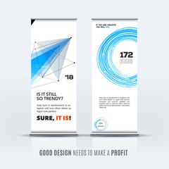 Abstract business vector set of modern roll up banner stand design