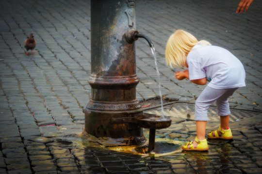 Roman kids with blond hair