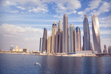 Obraz na płótnie Canvas Modern buildings in Dubai Marina
