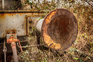 Fototapeta premium Abandoned and destroyed trains