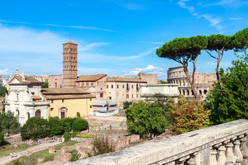 Fototapeta na wymiar Ancient Rome from a terrace