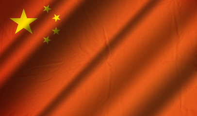 Authentic colorful textile flag of China