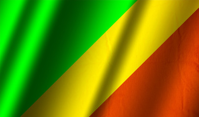 Authentic colorful textile flag of Congo