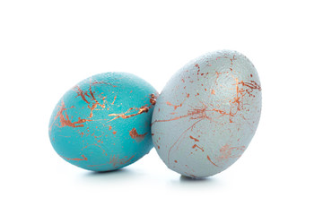 easter eggs isolated on white