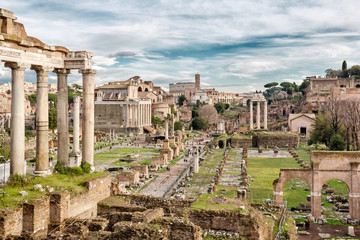 Roman forum with Coliseum