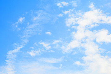 Blue sky with white clouds.