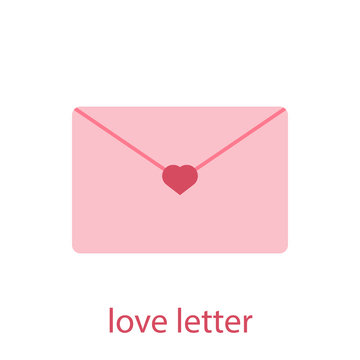 Flat vector illustration happy valentine's day card love letter