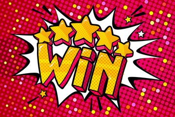 You Win Message in pop art style