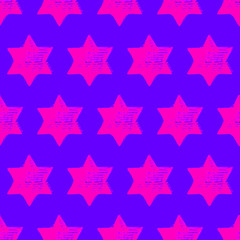 Fototapeta premium Seamless Watercolor Stars Pattern. Magic Festive Background. Hand Drawn Doodle Stars. Baby Design. Abstract Rapport for Wallpaper, Textile, Linen, Wrapping, Posters, Cards, Banner. New Year, Birthday 