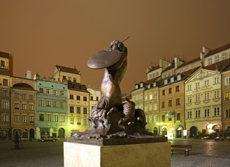 Mermaid of Warsaw at market square in Warsaw. Poland © Andrey Shevchenko