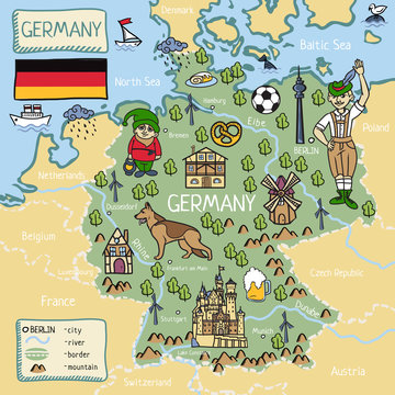 Cartoon map of Germany