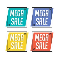 Mega sale badge vector