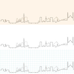 Obraz premium Cairo Hand Drawn Skyline