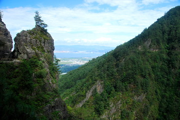 A spectacular view of Dali as seen from Mount Cangshan in Yunnan, China
