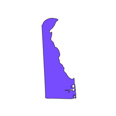 Map of the U.S. state of Delaware on a white background © tatyanabez1970