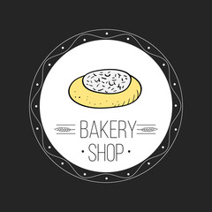 Bakery shop logo and bread logo labels design for sweets, cake, restaurant, bake shop