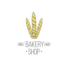 Bakery shop logo and bread logo labels design for sweets, cake, restaurant, bake shop
