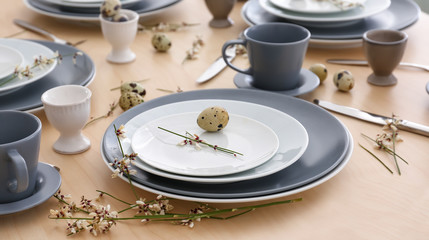 Beautiful festive Easter table setting