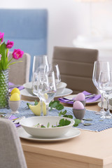 Beautiful festive Easter table setting