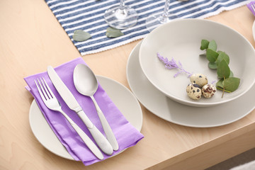 Beautiful festive Easter table setting