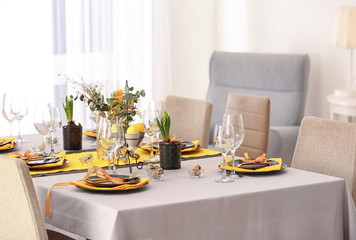 Beautiful festive Easter table setting