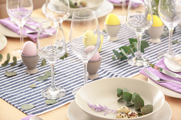 Beautiful festive Easter table setting