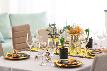 Beautiful festive Easter table setting