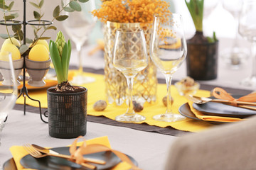 Beautiful festive Easter table setting