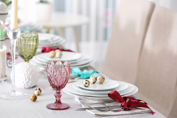 Beautiful festive Easter table setting
