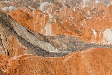 Rainbow mountains in asian geopark at China