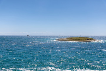 Rocky shore of the Adriatic sea after storm